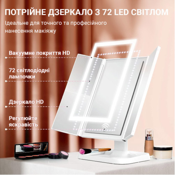 Фото - Косметическое зеркало AIMED Makeup Mirror 360 LED White (AI-MMirror360)