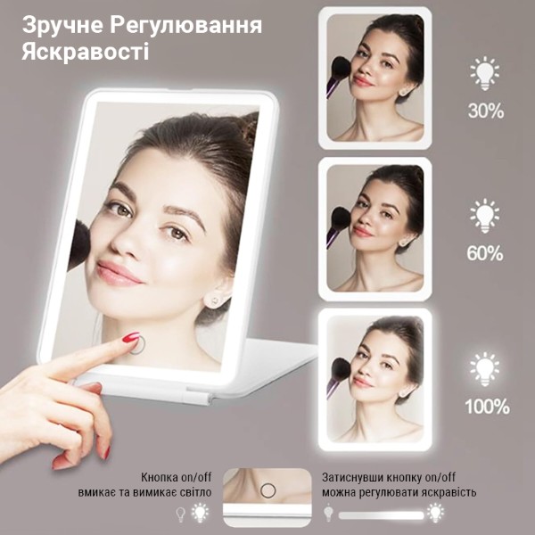 Фото - Косметичне дзеркало AIMED Makeup Mirror Stand LED White (AI-MMirrorStand_wh)