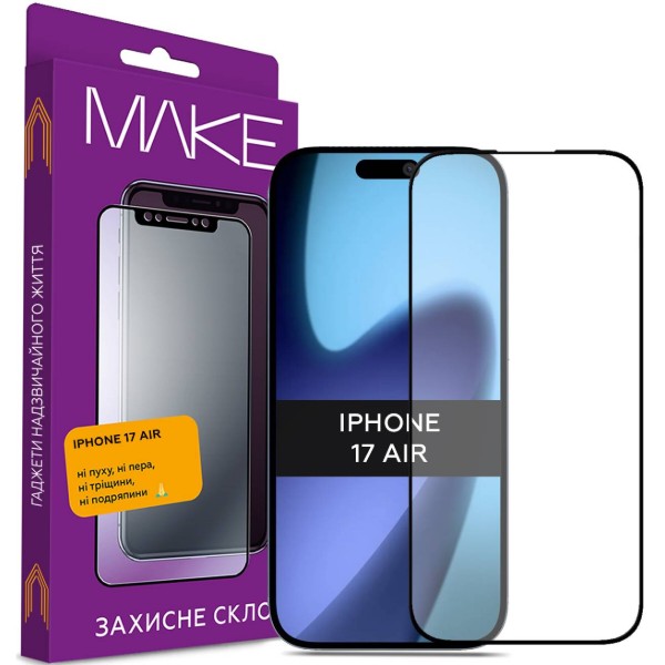 Фото - Захисне скло для смартфону MAKE For Apple iPhone 17 Air (MGF-AI17A) Фото - Захисне скло для смартфону MAKE For Apple iPhone 17 Air (MGF-AI17A)