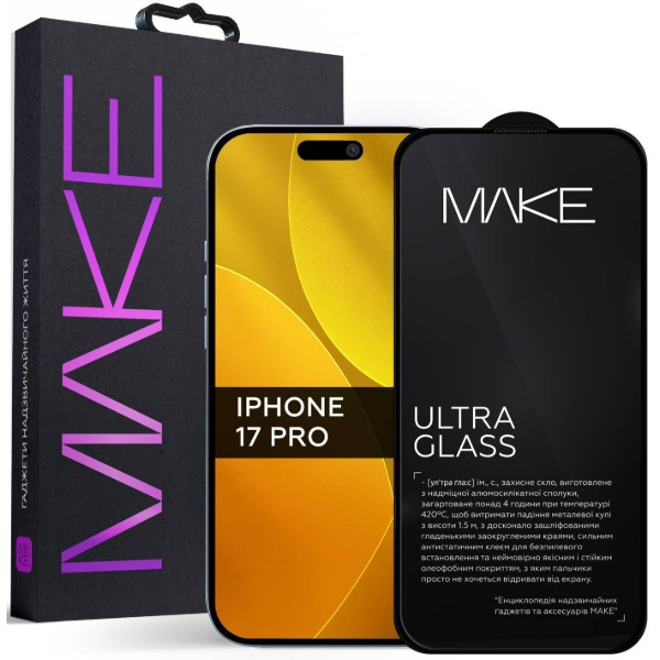 Фото - Захисне скло для смартфону MAKE Ultra Glass for Apple iPhone 17 Pro (MGU-AI17P)