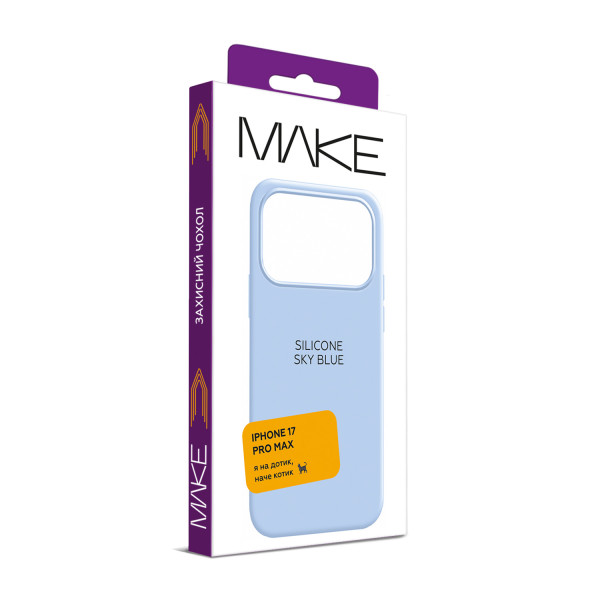 Фото - Чохол для смартфону MAKE Silicone for Apple iPhone 17 Pro Max, Sky Blue (MCL-AI17PMSB)
