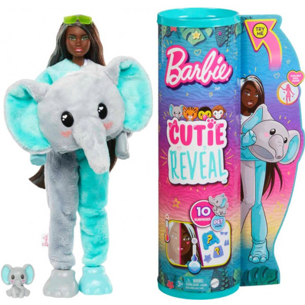 Фото - Лялька Barbie "Cutie Reveal" серії "Друзі з джунглів" — слоненя (HKP98)