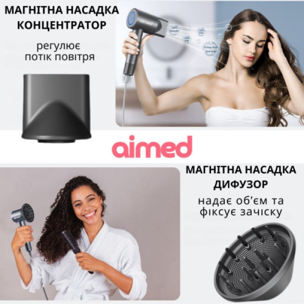 Фото - Фен AIMED Hair Master PRO з набором насадок (AI-HMaster1_set_pink)