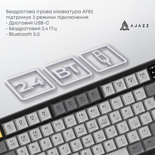 Фото - Клавиатура беспроводная Ajazz Ajazz AF82 (AF82-GWO)