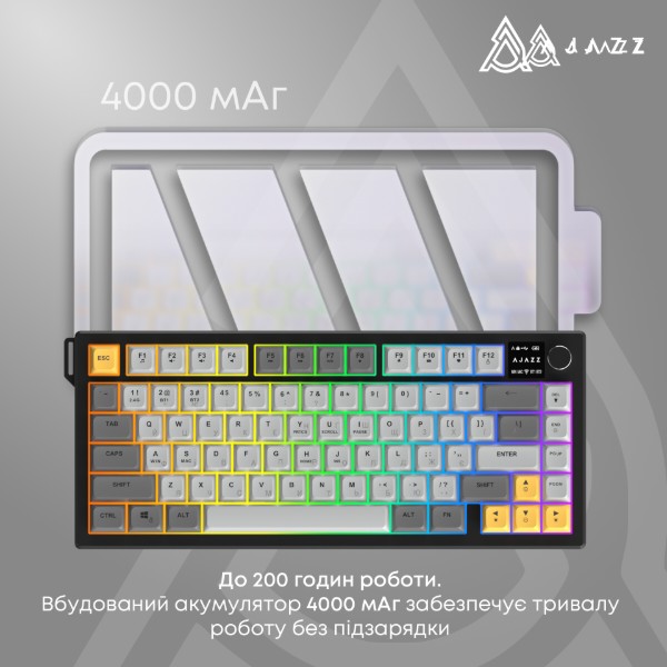 Фото - Клавиатура беспроводная Ajazz Ajazz AF82 (AF82-GWO)