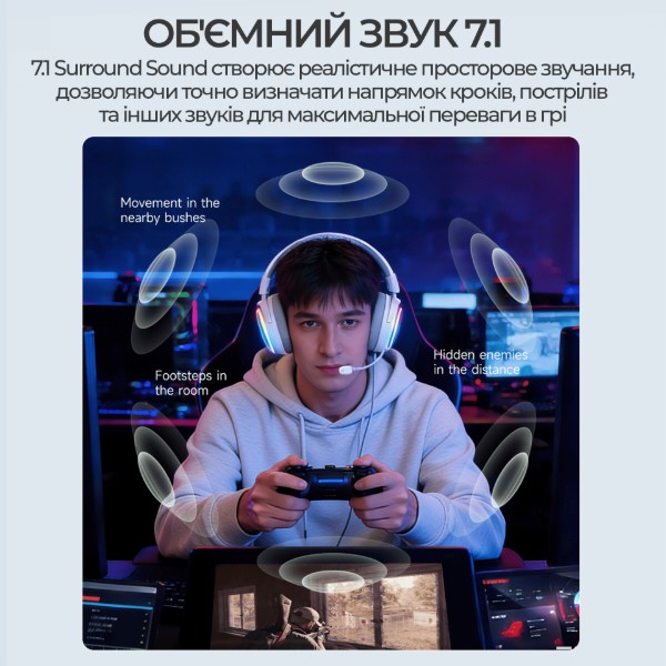 Фото - Гарнітура бездротова ігрова Ajazz AHM10 Max Black (AHM10-MAX-B)