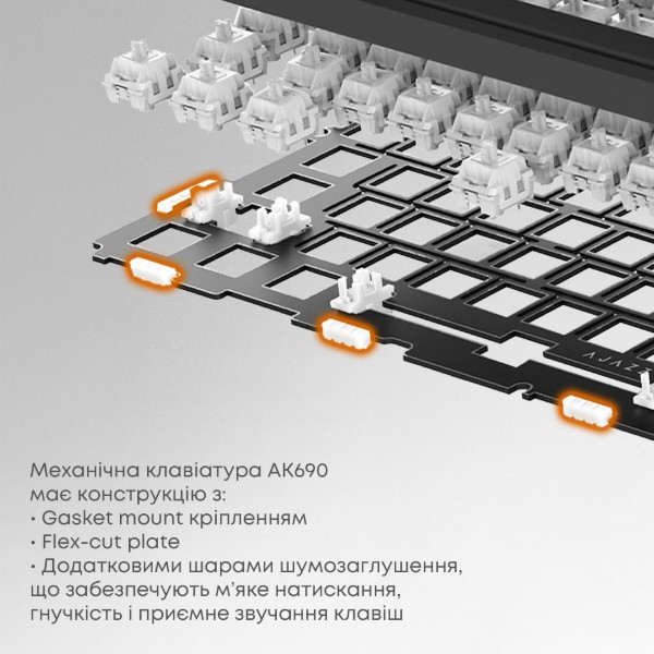 Фото - Клавиатура проводная игровая Ajazz AK690 Peach Mist Switch (AK690-PM-B)