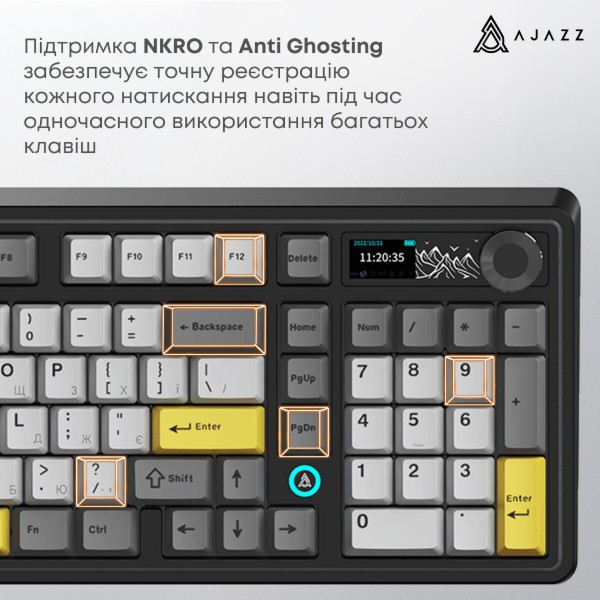 Фото - Клавіатура бездротова ігрова Ajazz AK980 V2 Maillard Switch Black (AK980-V2-M-BGY)