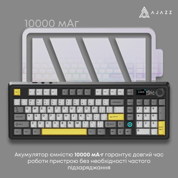 Фото - Клавіатура бездротова ігрова Ajazz AK980 V2 Maillard Switch Black (AK980-V2-M-BGY)