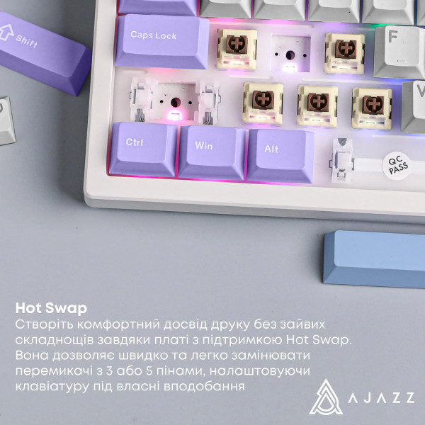 Фото - Клавиатура беспроводная игровая Ajazz AK980 V2 Maillard Switch White (AK980-V2-M-PWB)