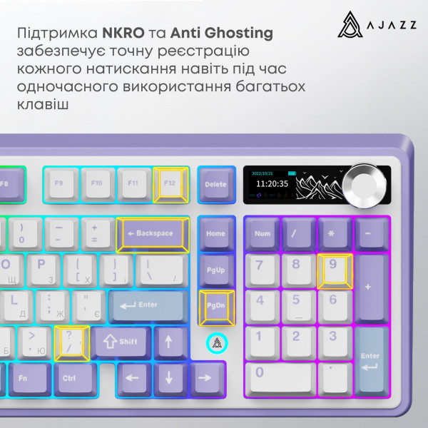 Фото - Клавиатура беспроводная игровая Ajazz AK980 V2 Maillard Switch White (AK980-V2-M-PWB)