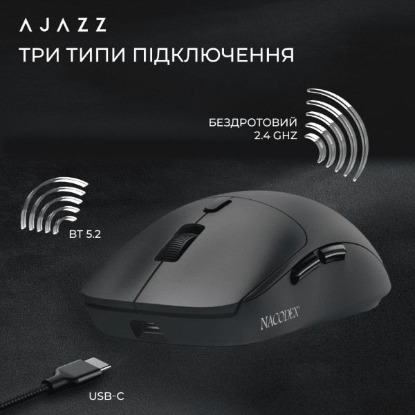 Фото - Миша бездротова Ajazz Nacodex NJ07 MC White (NJ07-MC-W)
