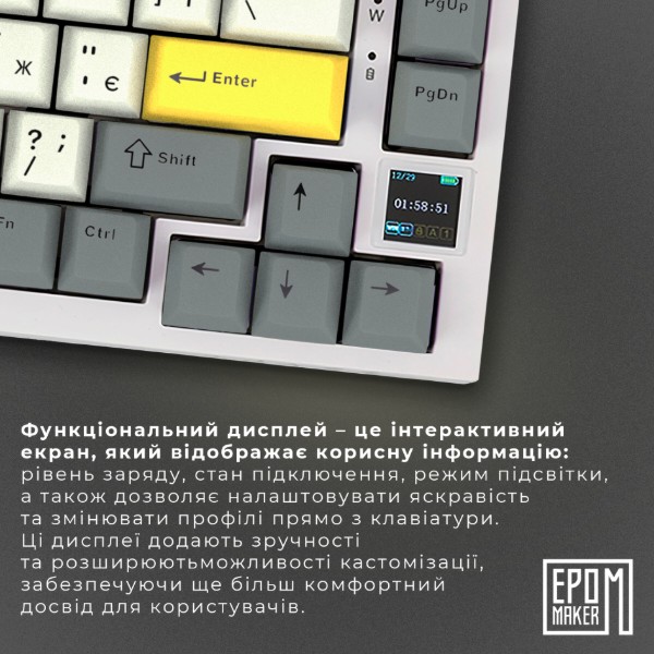 Фото - Клавиатура беспроводная игровая EPOMAKER AK820 Pro Flying Fish Switch Hot-Swap White (AK820-PRO-W-FF)