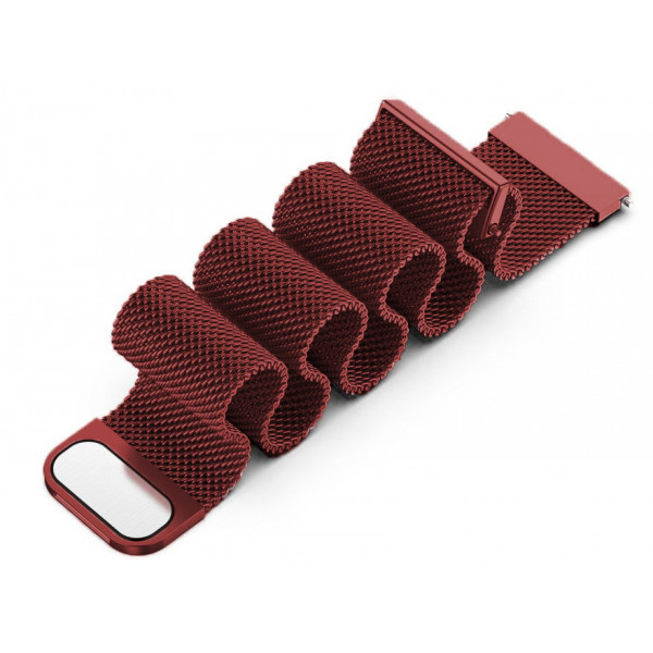 Фото - Ремінець для смарт-годинника BeCover Milanese Style Samsung Galaxy 20mm/Watch5/4 40/44mm/4 Classic 42mm/Active/Active2 40/44mm/3 41mm/Gear S2/Classic/GearSport Red Wine (707677)
