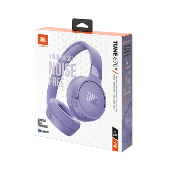 Фото - Наушники накладные беспроводные JBL Tune 670NC Purple (JBLT670NCPUR)