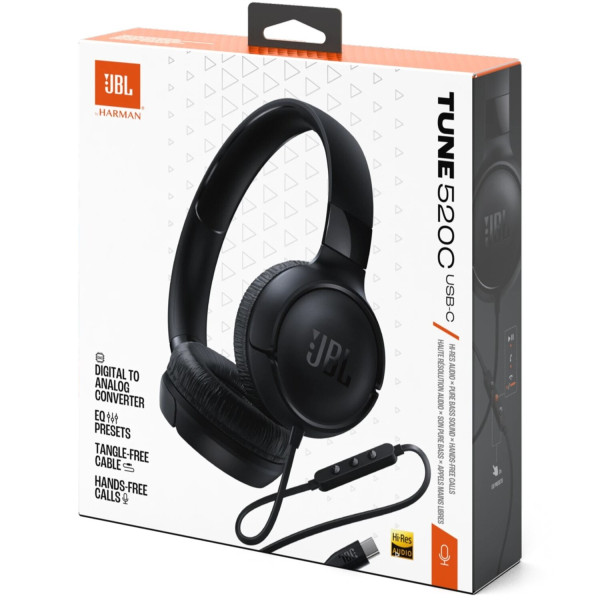 Фото - Навушники накладні дротові JBL Tune 520C USB-C Black (JBLT520CBLK)