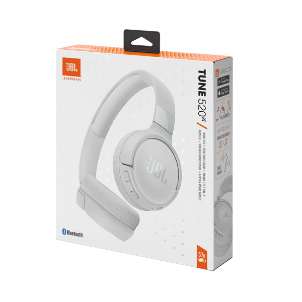 Фото - Наушники накладные беспроводные JBL Tune 520BT White(JBLT520BTWHTEU)