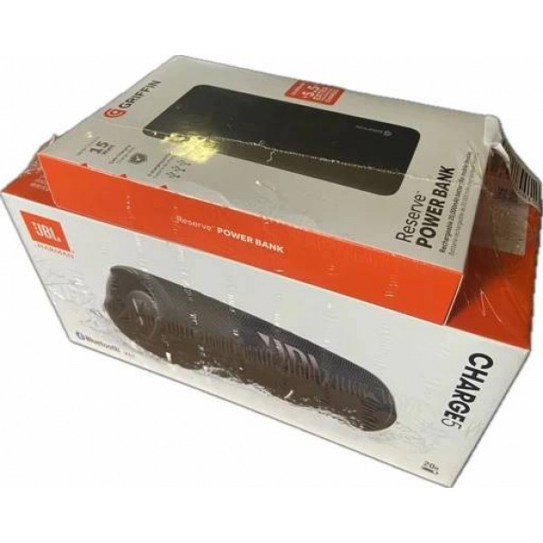 Фото - Портативна акустика JBL Charge 5 Black (JBLCHARGE5BLK) + акум. батарея 20000mAh Griffin (GP-149-BLK) (JBLCHARGE5BLKPB)