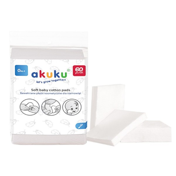 Фото - Ватні диски дитячі Akuku 60 шт. (A0003)