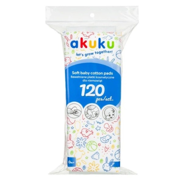 Фото - Ватні диски дитячі Akuku 120 шт. (A0714)