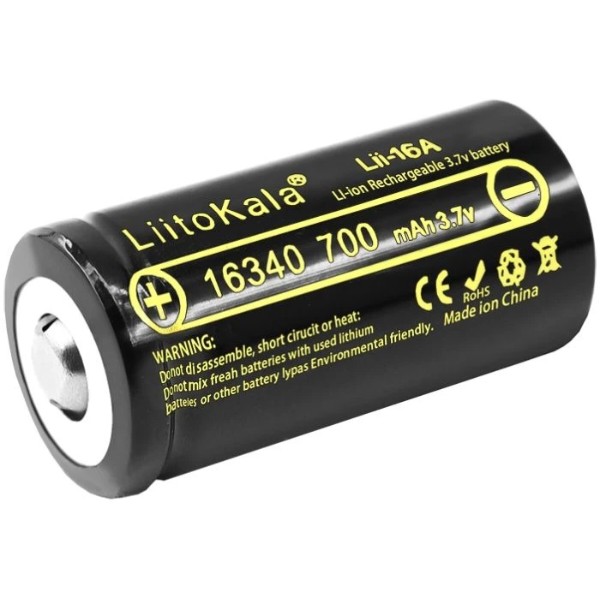 Фото - Акумулятор тип 16340 LiitoKala 700mAh 3.7V (Lii-16A (CR123A))