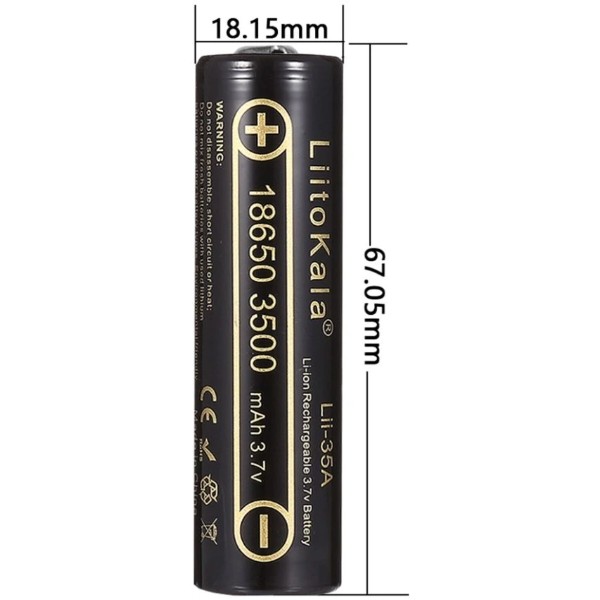Фото - Акумулятор тип 18650 LiitoKala 3500mAh 3.7V (35A-JT)