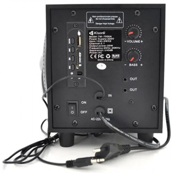 Фото - Комп'ютерна акустика 2.1 Kisonli TM-7000A/23442 Black