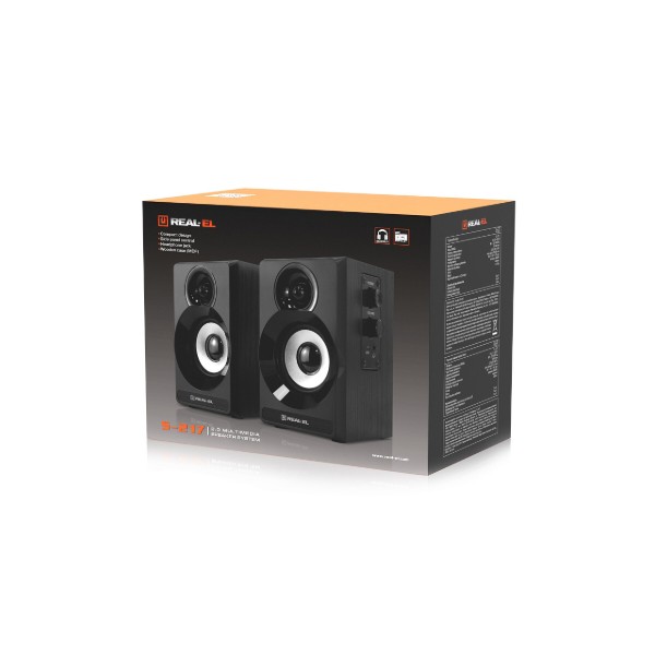 Фото - Компьютерная акустика компактная 2.0 REAL-EL S-217 Black (EL121200013)