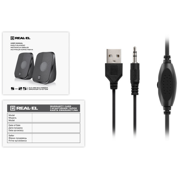 Фото - Компьютерная акустика компактная 2.0 REAL-EL S-25 Black (EL121100022)