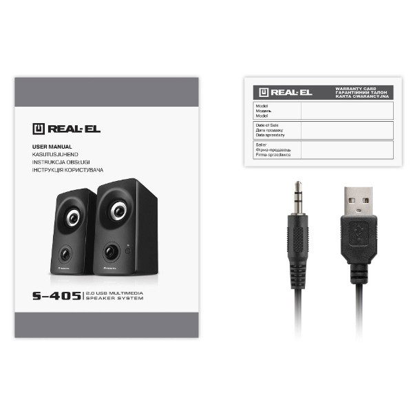 Фото - Комп'ютерна акустика звичайна 2.0 REAL-EL S-405 Black