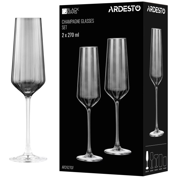 Фото - Набір келихів ARDESTO Black Mars Alcor 270 мл 2 шт (AR2627GF)