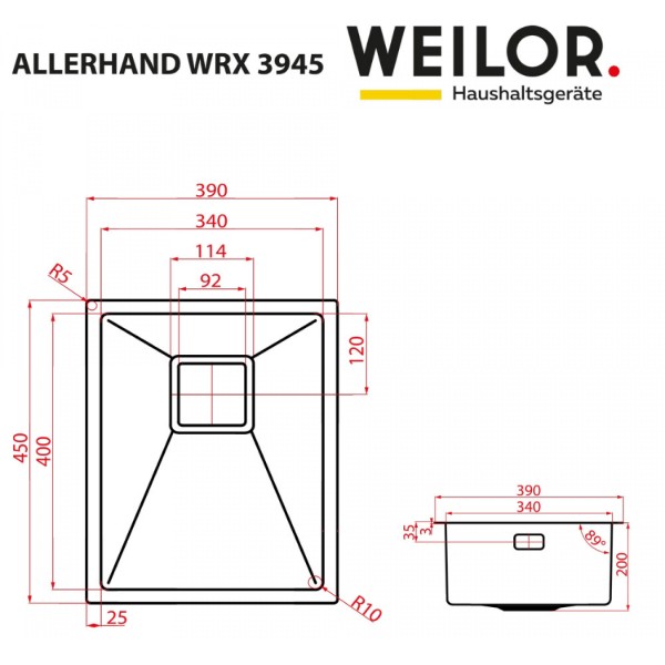 Фото - Мийка кухонна Weilor Allerhand WRX 3945