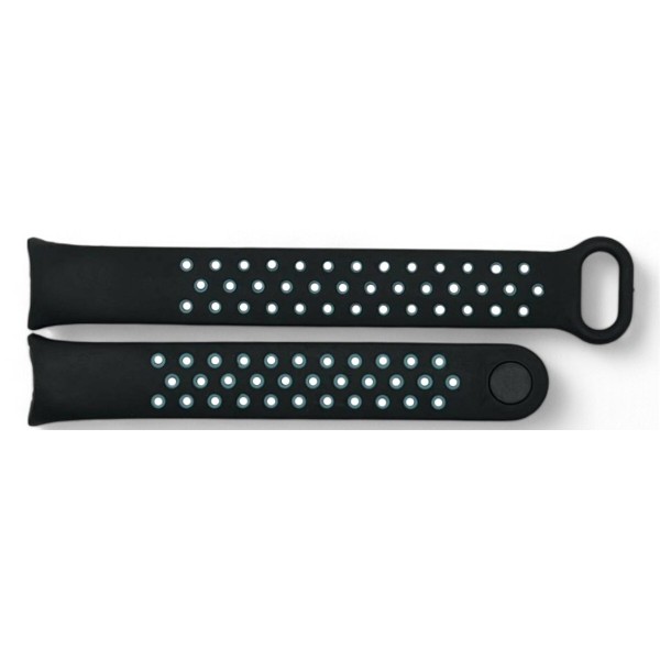Фото - Ремінець для фітнес-браслета BeCover Vents Style for Xiaomi Mi Smart Band 9 Black-Blue (711982)