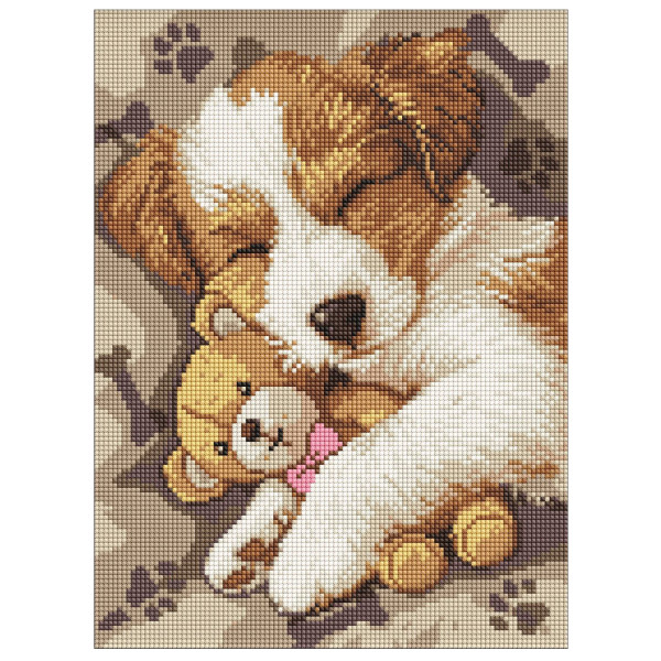 Фото - Алмазная живопись Ideyka Спящий джек-рассел 30х40 см (AMO8036)