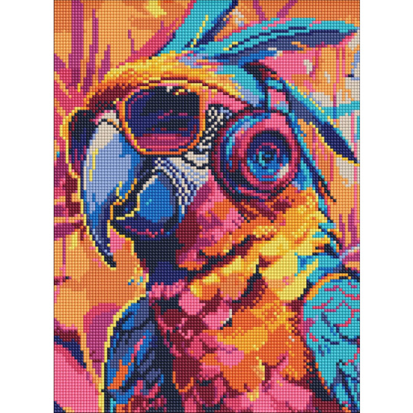 Фото - Алмазний живопис Ideyka "Стильний папуга" 30х40 см (AMO8112)