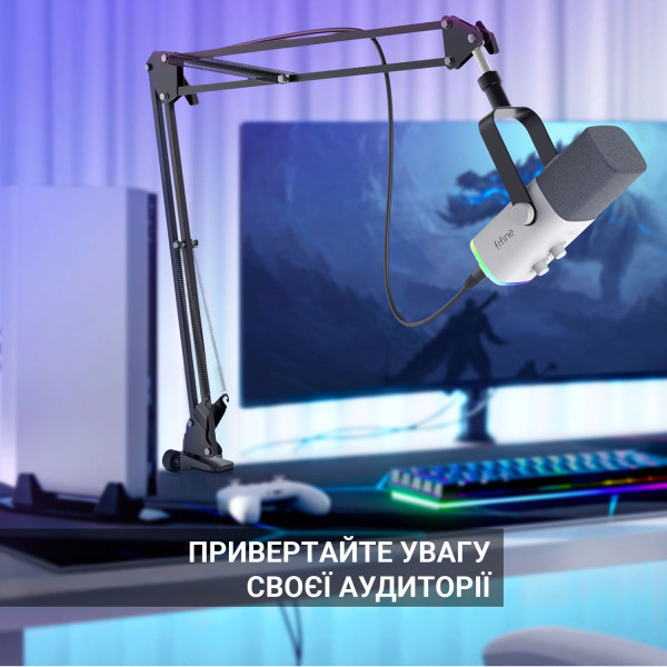 Фото - Мікрофон до комп'ютера Fifine AM8TW USB/XLR White