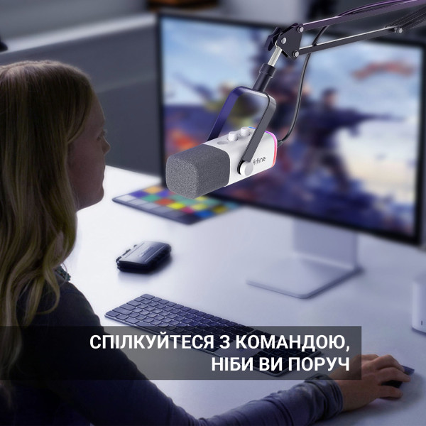 Фото - Мікрофон до комп'ютера Fifine AM8TW USB/XLR White