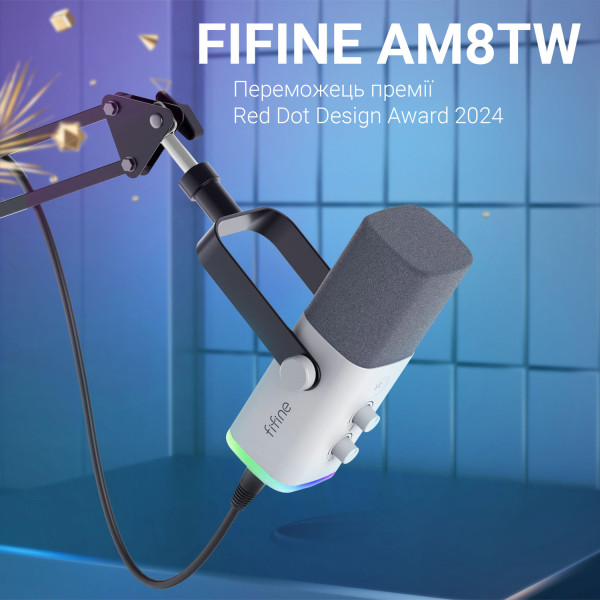 Фото - Мікрофон до комп'ютера Fifine AM8TW USB/XLR White
