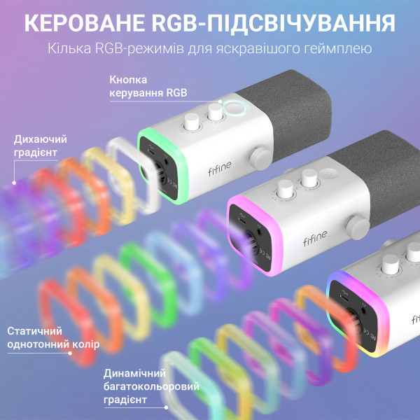 Фото - Мікрофон до комп'ютера Fifine AM8TW USB/XLR White