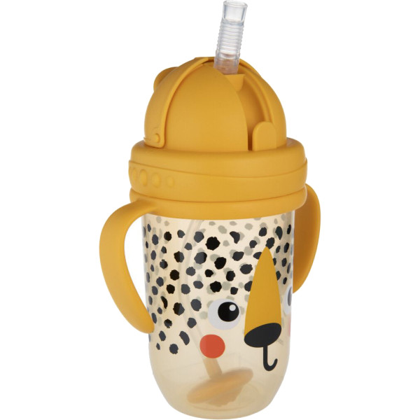 Фото - Поїльник-непроливайка дитячий Canpol babies з трубочкою і обтяжувачем270 мл BabiesBoo - гепард (56/617_ora)