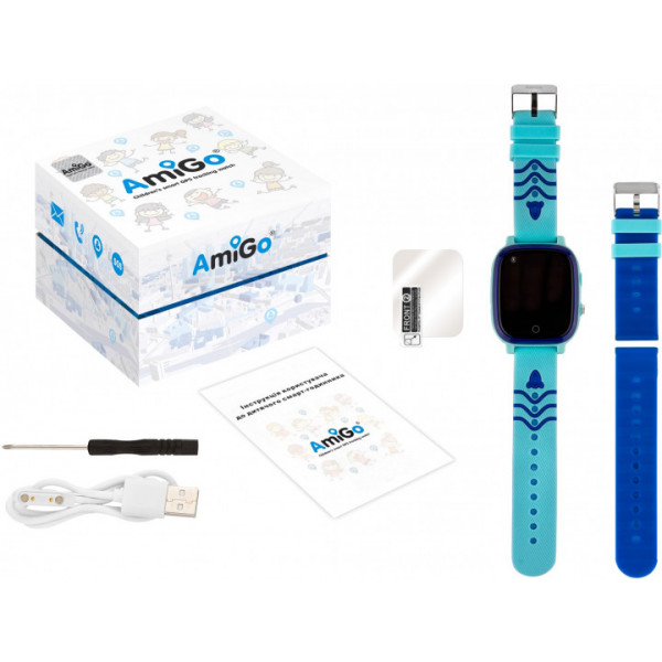 Фото - Уценка - Детские часы AmiGo GO005 4G WIFI Thermometer Blue