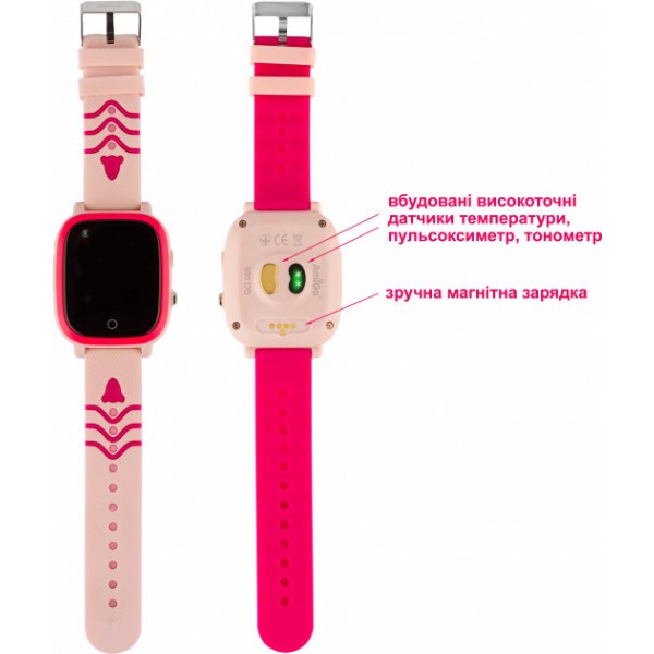 Фото - Уцінка - Дитячий годинник AmiGo GO005 4G WIFI Thermometer Pink