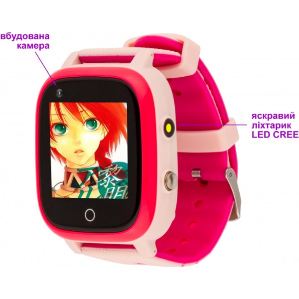 Фото - Уцінка - Дитячий годинник AmiGo GO005 4G WIFI Thermometer Pink