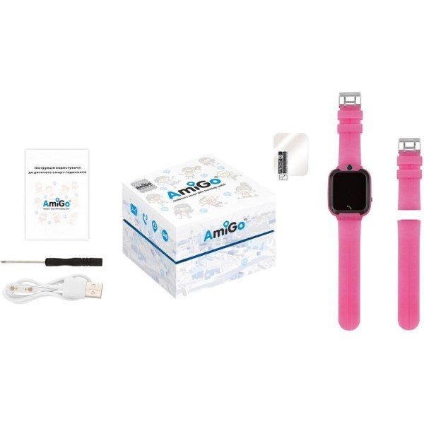 Фото - Детские часы AmiGo GO007 FLEXI GPS Pink