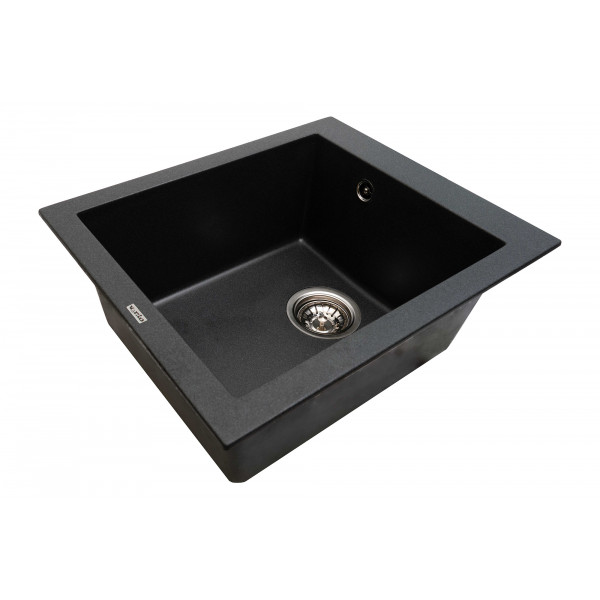 Фото - Мийка кухонна Ventolux Amore (BLACK MATT QUARTZ) 500x410x190