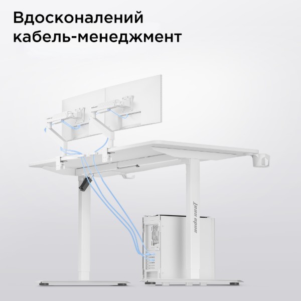 Фото - Стіл з електрорегулюванням висоти Anda Seat Xtreme E 1400x750 White (AD-D-DD1-1400-06-W)