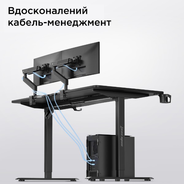 Фото - Стіл з електрорегулюванням висоти Anda Seat Xtreme E 1600x800 Black (AD-D-DD1-1600-06-B)
