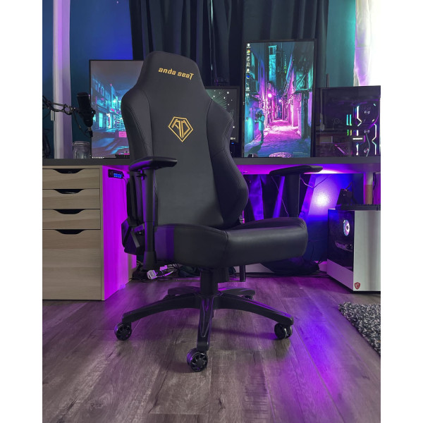 Фото - Крісло для геймерів Anda Seat Phantom 3 Size L Black & Gold (AD18Y-06-B-PVC)
