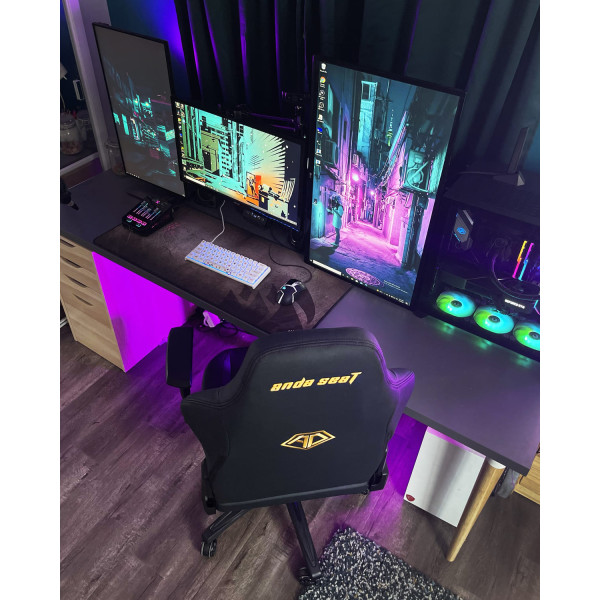 Фото - Крісло для геймерів Anda Seat Phantom 3 Size L Black & Gold (AD18Y-06-B-PVC)