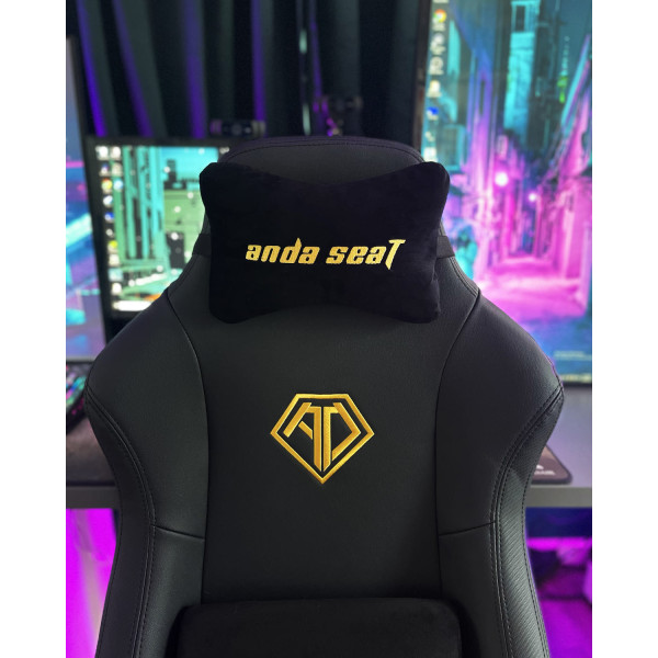 Фото - Крісло для геймерів Anda Seat Phantom 3 Size L Black & Gold (AD18Y-06-B-PVC)